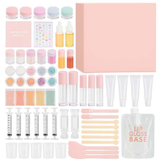Lip Gloss Making Kit – Pastel Starter Set with Tubes, Base, Pigments, Oils & Tools