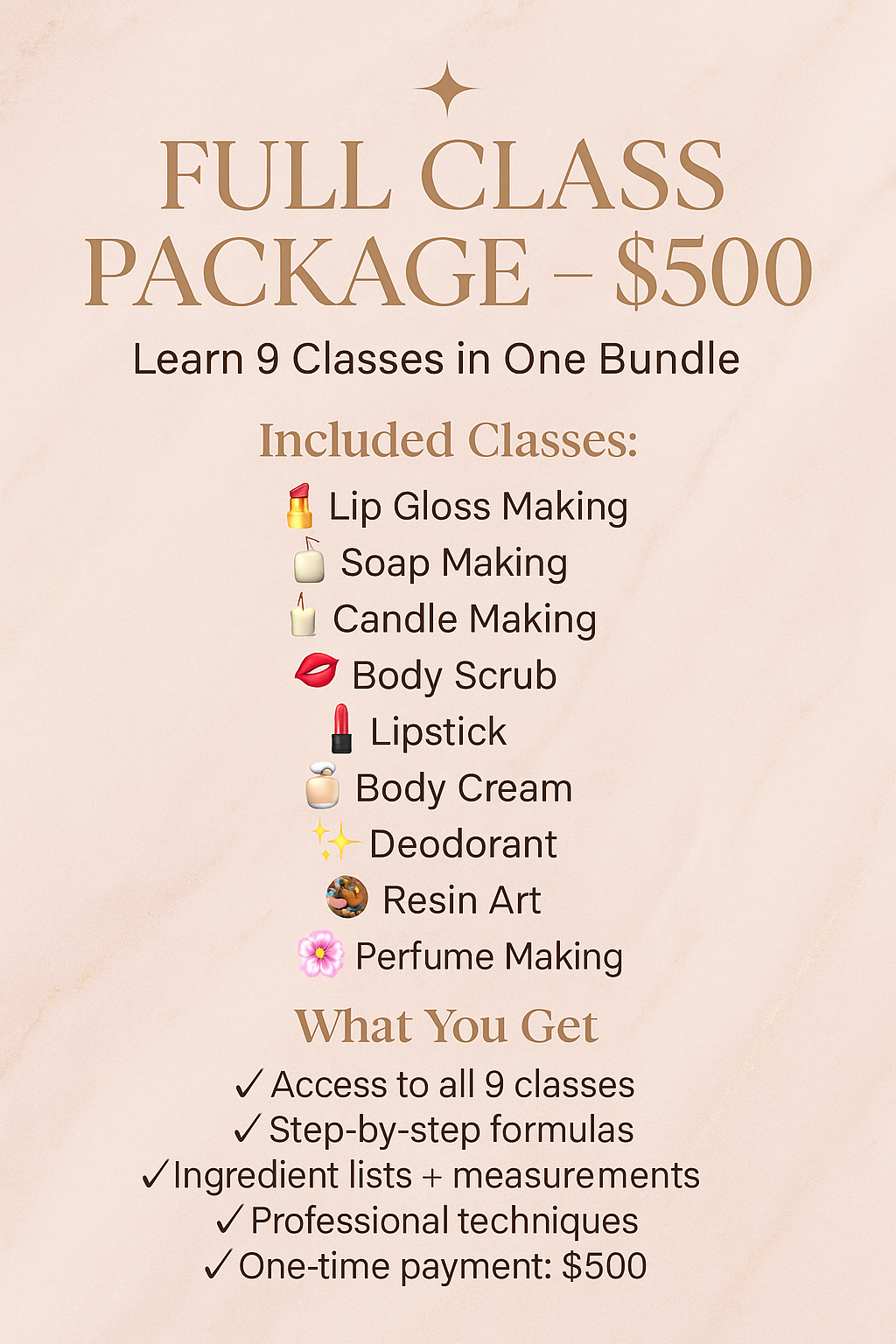 Class package payment