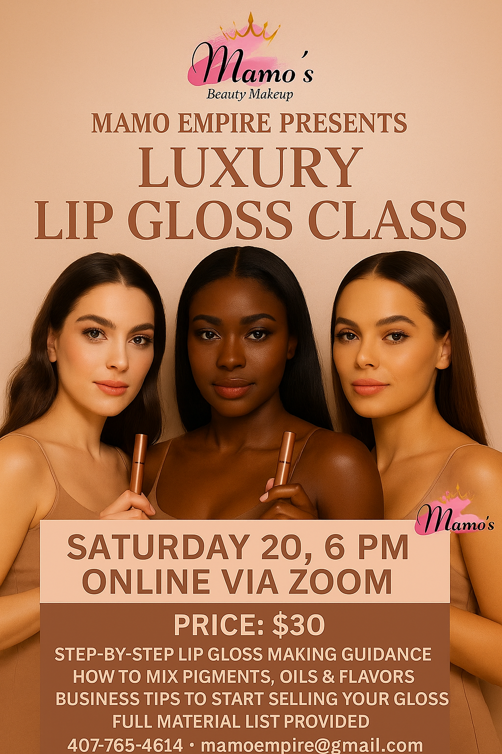 Luxury Lipgloss Class – Live on Zoom
