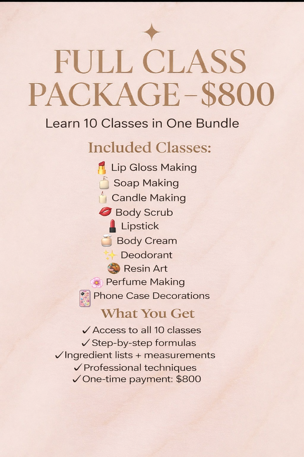 Class full package payment